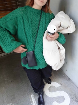 「CORNERS（コーナーズ）のサスペンダー付きカーゴパンツ（カーゴパンツ）」を使った、yuminyさん（レディース・162cm）の秋コーディネート