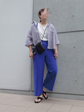 「カラーパンツ」｜「アイテム（サロペット/オーバーオール）」を使った、yuminyさん（レディース・162cm）の夏コーディネート