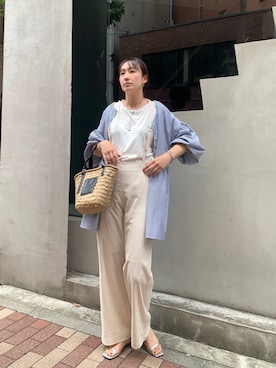 「CORNERS（コーナーズ）のアイテム（タンクトップ）」を使った、yuminyさん（レディース・162cm）の夏コーディネート