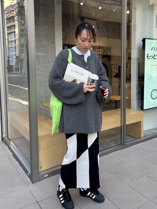 セール】【CORNERS by KR】ローゲージヘンリーネックニット セール】【CORNERS by KR】ローゲージヘンリーネックニット