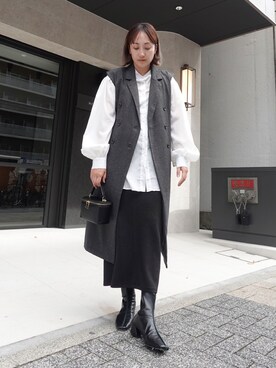 「corners」｜「アイテム（その他アウター）」を使った、yuminyさん（レディース・162cm）の秋コーディネート