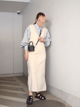 「ごきげんウィーク」｜「アイテム（ジャンパースカート）」を使った、yuminyさん（レディース・162cm）の春コーディネート