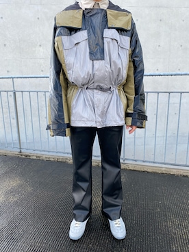 「アイテム（ナイロンジャケット、シルバー系）」を使った、hayaaaaaaさん（メンズ・170cm）の冬コーディネート