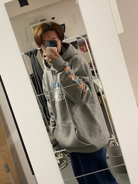 「over print（オーバープリント）のアイテム」を使った、アールさん（メンズ・169cm）の冬コーディネート