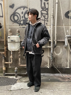 「サイドゴアブーツ」｜HIRATSUKAさん（メンズ・167cm）の冬コーディネート