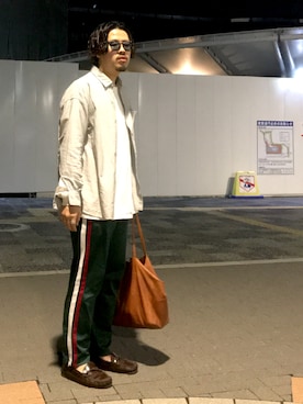 「Minnetonka（ミネトンカ）のアイテム」を使った、makitoさん（メンズ・180cm）の夏コーディネート