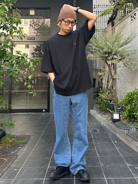 「WEGO（ウィゴー）のアイテム（ニットキャップ/ビーニー）」を使った、渡辺康二さん（メンズ・167cm）の春コーディネート