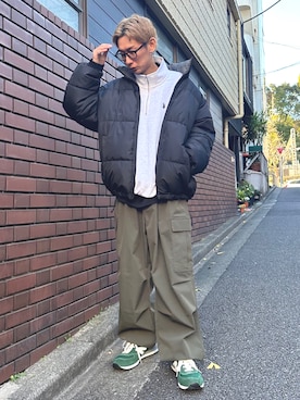 「WEGO（ウィゴー）のアイテム（ダウンジャケット/コート）」を使った、渡辺康二さん（メンズ・167cm）の冬コーディネート