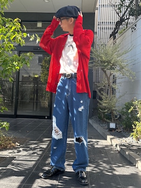 「WEGO（ウィゴー）のアイテム（キャスケット）」を使った、渡辺康二さん（メンズ・167cm）の冬コーディネート