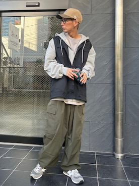 「WEGO（ウィゴー）のアイテム（キャップ）」を使った、渡辺康二さん（メンズ・167cm）の冬コーディネート