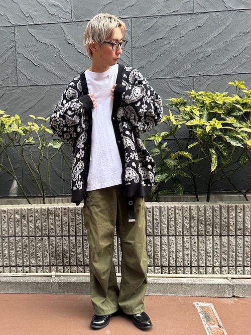 WEGO/ルーズシルエット総柄カーディガン