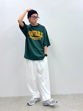 「WEGO（ウィゴー）のアイテム（スウェットパンツ）」を使った、渡辺康二さん（メンズ・167cm）の春コーディネート