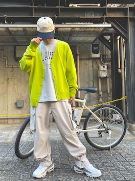 「WEGO（ウィゴー）のアイテム（キャップ）」を使った、渡辺康二さん（メンズ・167cm）の冬コーディネート