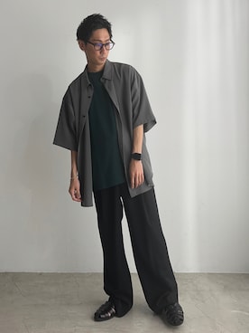 「WEGO（ウィゴー）のアイテム（スラックス）」を使った、渡辺康二さん（メンズ・167cm）の夏コーディネート