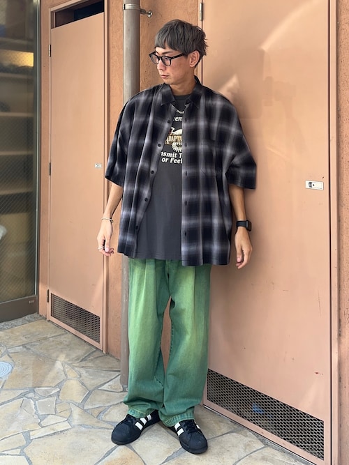 WEGO/オンブレチェックビッグシャツ