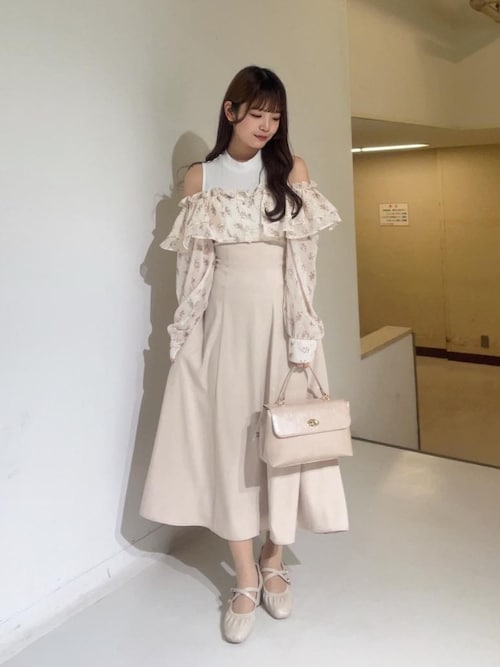 セール】ウエストきゅっとオフショルワンピ（ワンピース