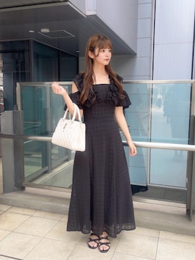 「フェミニン 」｜「アイテム（ワンピース/ドレス）」を使った、さえさん（レディース・155cm）の夏コーディネート