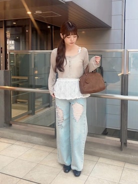 「アイテム（カーディガン/ボレロ）」を使った、さえさん（レディース・155cm）の夏コーディネート