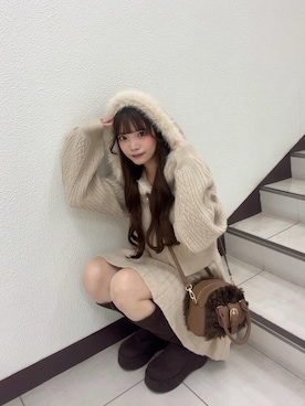 「アイテム（パーカー）」を使った、さえさん（レディース・155cm）の秋コーディネート