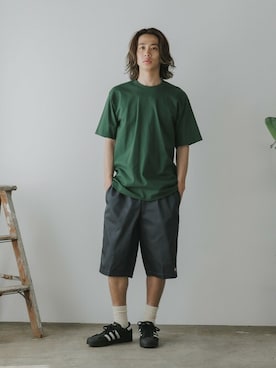 「PRO CLUB （プロクラブ）のアイテム（トップス）」を使った、平石 智大さん（メンズ・175cm）の夏コーディネート