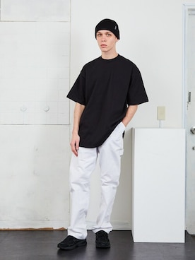 「PRO CLUB （プロクラブ）のアイテム（Tシャツ/カットソー）」を使った、平石 智大さん（メンズ・175cm）の夏コーディネート