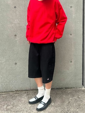 「アイテム（スウェット）」を使った、Tomo大さん（メンズ・175cm）の夏コーディネート