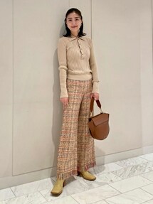 CABaNキャバンコットンカシミヤポロカラープルオーバーリブニット caban（キャバン）の「□CABaN コットンカシミヤリブ ポロカラー