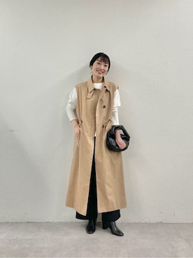 「BEARDSLEY」｜「アイテム（トレンチコート）」を使った、hira051さん（レディース・158cm）の秋コーディネート