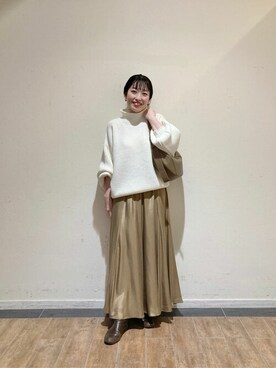 「キュプラ」｜「アイテム（ブーツ）」を使った、hira051さん（レディース・158cm）の秋コーディネート