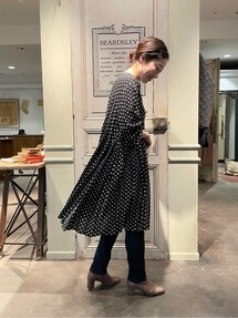 BEARDSLEY ビアズリードットギャザーチュニック