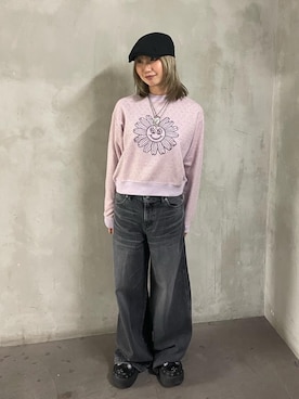 「アイテム（スウェット、パープル系）」を使った、pyoko120さん（レディース・156cm）の秋コーディネート