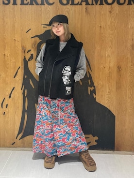「HYSTERIC GLAMOUR（ヒステリックグラマー）のアイテム（ベスト）」を使った、pyoko120さん（レディース・156cm）の秋コーディネート