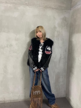 「アイテム（スタジャン）」を使った、pyoko120さん（レディース・156cm）の冬コーディネート