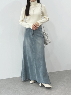 「タートルネック」｜「アイテム（バックパック/リュック）」を使った、ayuさん（レディース・165cm）の冬コーディネート
