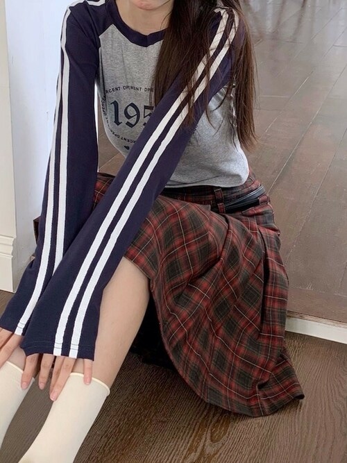 Gingham Check Skirt with Belt / ベルト付き ギンガムチェック