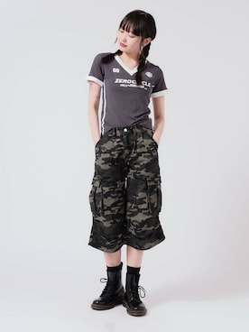 「アイテム（カーゴパンツ）」を使った、chickofficialさん（レディース・163cm）の夏コーディネート