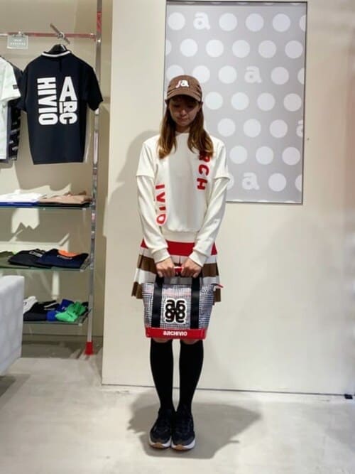 archivio ロゴプリント スカート セール】<LADIES>プリーツ切替ニットスカート【2024年秋冬】（スカート