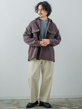 「improves（インプローブス）のアイテム（スラックス）」を使った、improves_officialさん（メンズ・175cm）の冬コーディネート