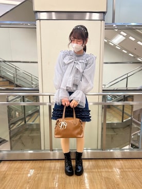 「ブルべ夏」｜「アイテム（ブーツ）」を使った、りっかさん（レディース・156cm）の冬コーディネート