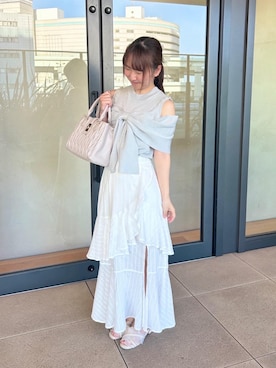 「フェミニン 」｜りっかさん（レディース・156cm）の夏コーディネート