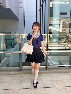 「MAJESTIC LEGON（マジェスティックレゴン）のアイテム」を使った、りっかさん（レディース・156cm）の夏コーディネート