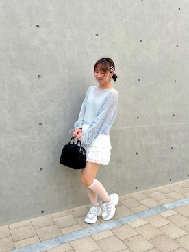 「アイテム（ボストンバッグ）」を使った、りっかさん（レディース・156cm）の夏コーディネート
