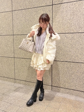 「アイテム（タンクトップ）」を使った、りっかさん（レディース・156cm）の冬コーディネート