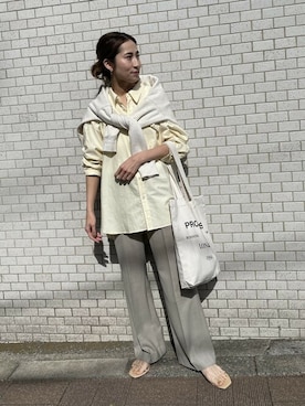 「FRAMeWORK（フレームワーク）のアイテム（スラックス）」を使った、haruさん（レディース・161cm）の冬コーディネート