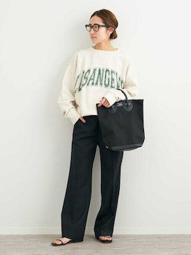 「FRAMeWORK（フレームワーク）のアイテム（スラックス）」を使った、haruさん（レディース・161cm）の冬コーディネート