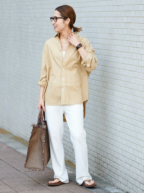 FRAMeWORK イージーワークパンツ FRAMeWORK パンツ 「追加」サテンストレッチイージーパンツ2