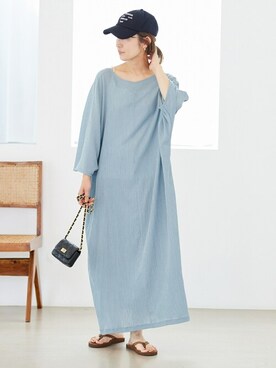 「FRAMeWORK（フレームワーク）のアイテム（キャップ）」を使った、haruさん（レディース・161cm）の夏コーディネート