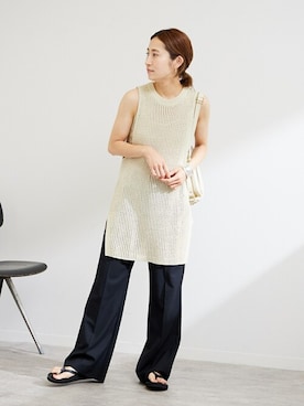 「FRAMeWORK（フレームワーク）のアイテム（ベスト）」を使った、haruさん（レディース・161cm）の夏コーディネート