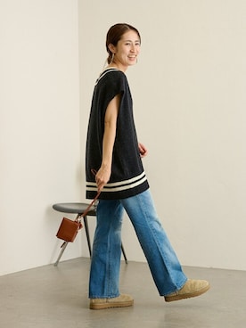 「FRAMeWORK（フレームワーク）のアイテム（ベスト）」を使った、haruさん（レディース・161cm）の秋コーディネート