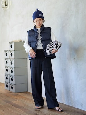 「FRAMeWORK（フレームワーク）のアイテム（ニットキャップ/ビーニー）」を使った、haruさん（レディース・161cm）の秋コーディネート